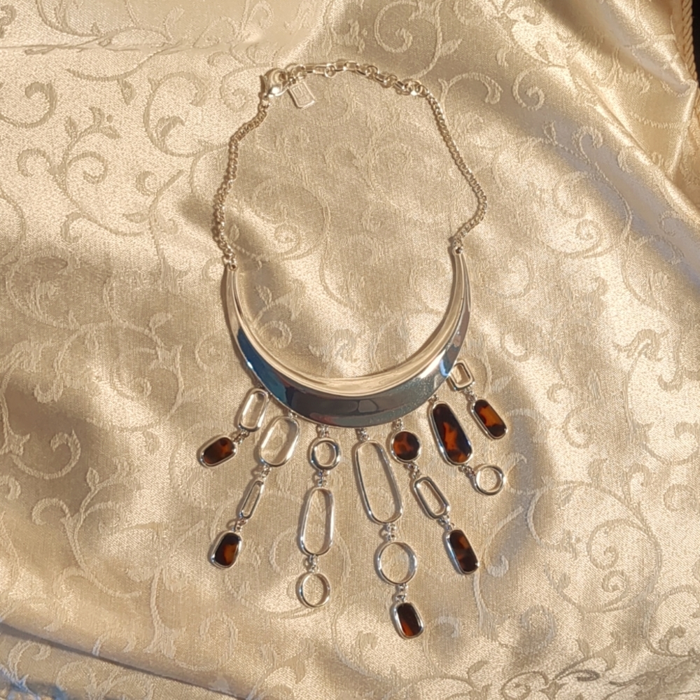 Dramatic RLM Soho Silvertone necklace